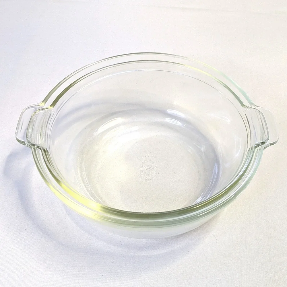 Vintage Pyrex Clear Glass Round Casserole Dish Set 023 1.5QT & 024 2QT USA Made